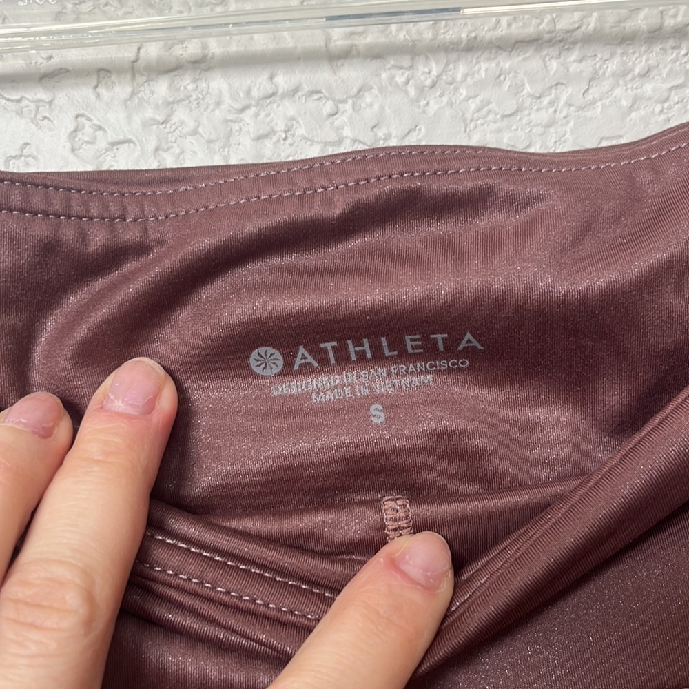 Athleta Metallic Legging Pant Pink size Small - Picture 7 of 11